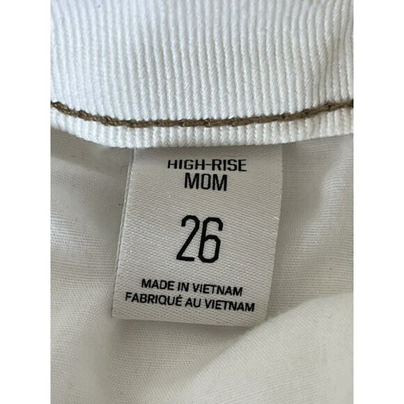 Urban Outfitters BDG High-Rise Mom Jeans in Ecru Distressed Women's Sz 26 - Picture 6 of 12